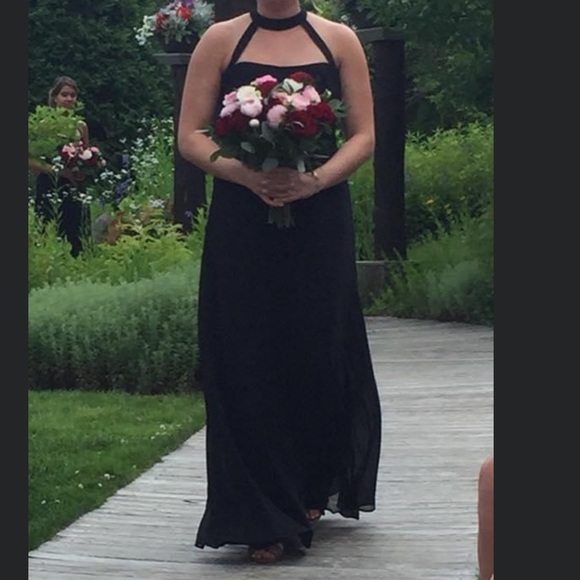 Hayley Paige black bridesmaid dress (5755) size 10 - Picture 4 of 10